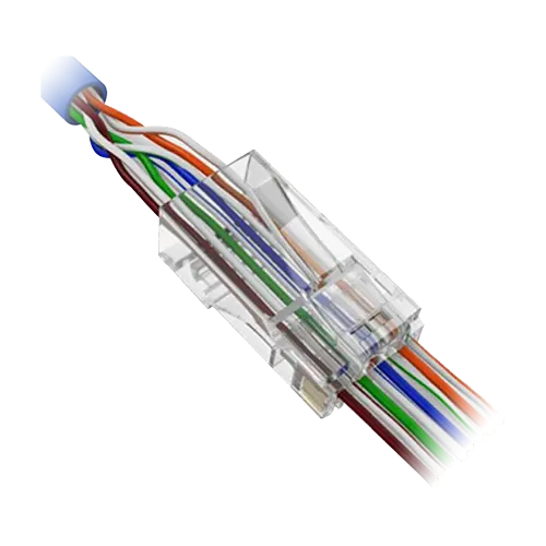 Conector RJ45 Para crimpar. Especial categoría 6. Apertura frontal para fácil instalación