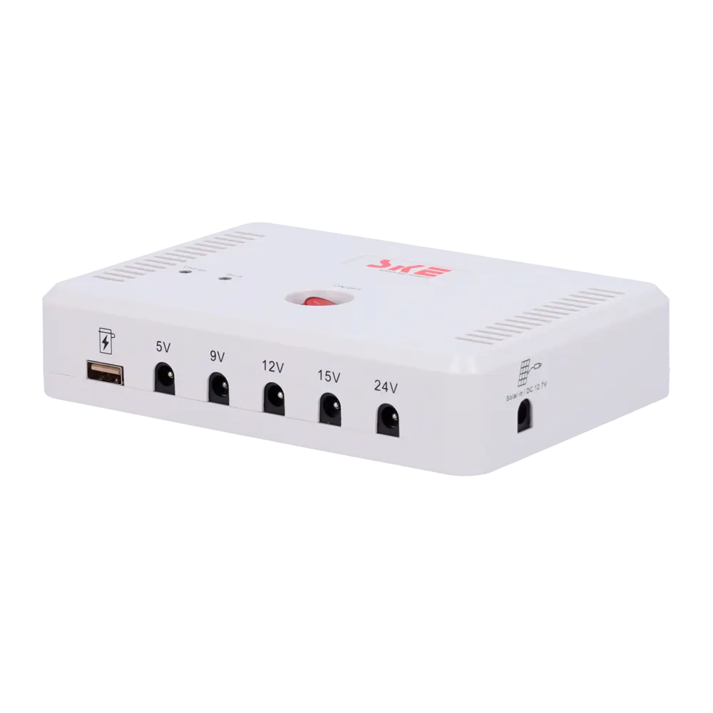 Batería recargable. Li-Ion. Entrada 12.7 VDC. 6 Salidas DC: USB, 5V/2A. 