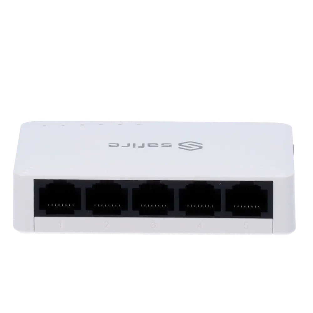 Switch de sobremesa de 5 puertos Gigabit. Velocidad 10/100/1000 Mbps. 
