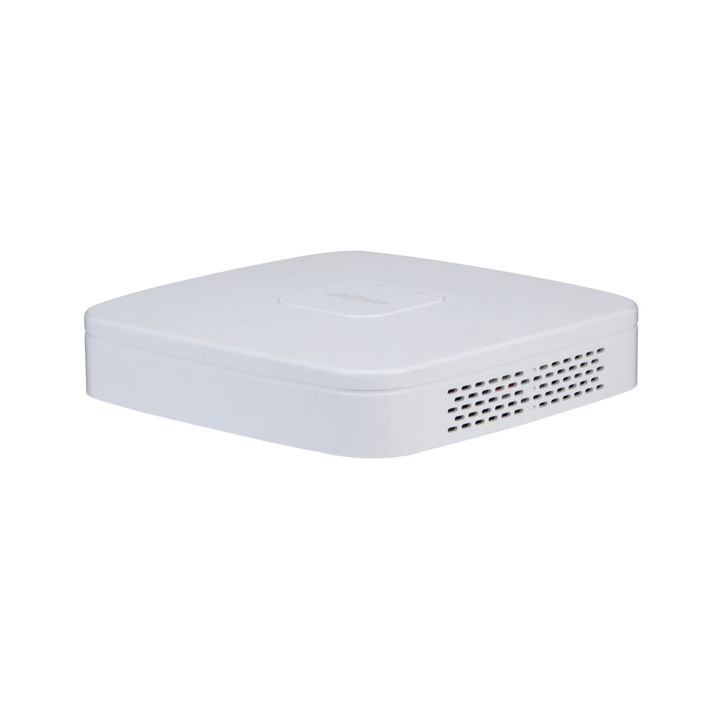 NVR IP Dahua de 4 canales Smart H.265+/Smart H.264+ 80/60Mbps de entrada/salida Salidas HDMI (4K) y VGA (1080P) simultáneas 