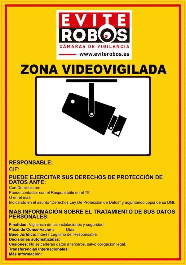Cartel de cumplimiento RGPD de  21,00 x 30,00 cm