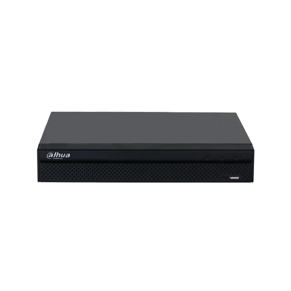 NVR IP Dahua de 4 canales. Smart H.265+/Smart H.264+. 80/60Mbps de entrada/salida. Salidas HDMI (4K) y VGA 