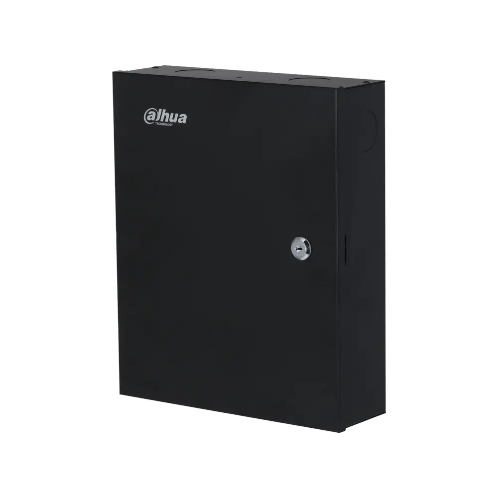 Controlador de control de accesos para 2 puertas de 1 sentido Admite comunicación TCP/IP Protocolos de comunicación RS-485 y Wiegand 26/34. Capacidad para 100.000 usuarios y registro de 500.000 eventos 