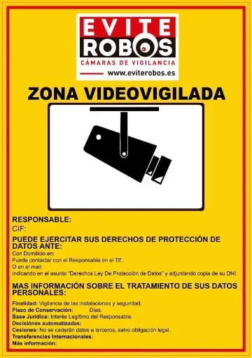 [Placa EVR] Cartel de cumplimiento RGPD de  21,00 x 30,00 cm