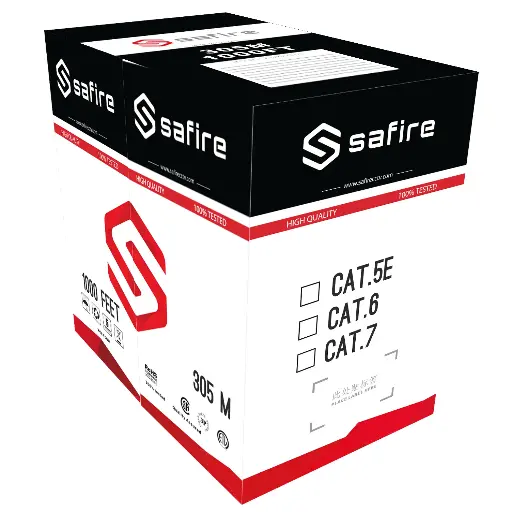 [ESV-UTP6E-300-H-CCA] Rollo de 305 metros de cable UTP CAT6 23AWG rígido libre de halógenos. LSZH según IEC 60332-2